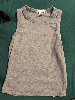 Madewell Gray Ribbed Tank Top - Women's Classic Sleeveless